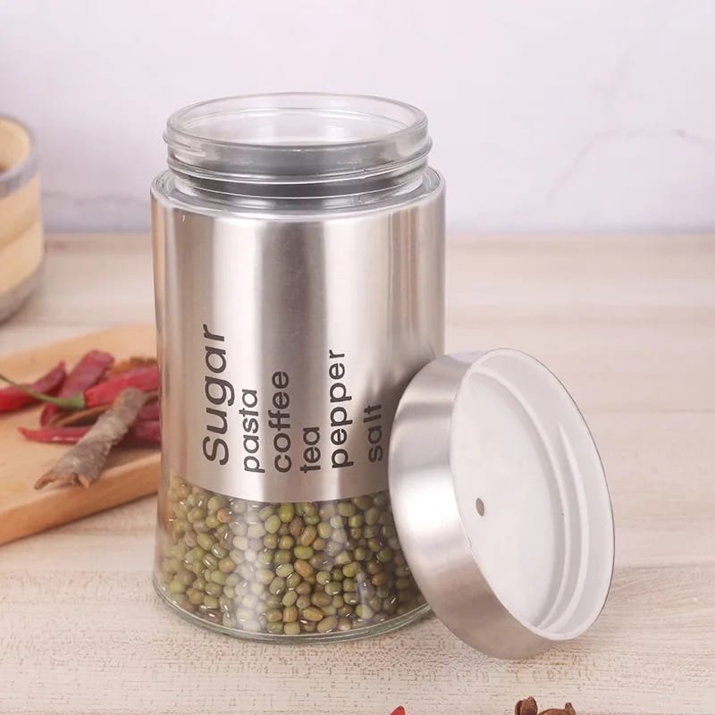 Airtight Glass Storage Jar Set (3 Pcs)