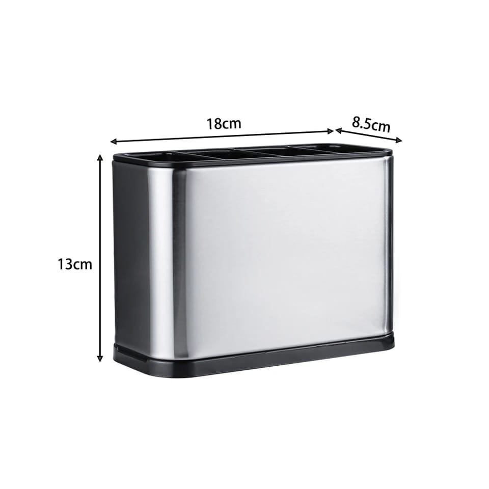 Stainless - Steel Cutlery Holder With Drain Rack