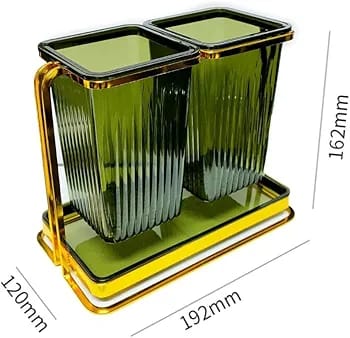 Premium Acrylic Utensil Holder with Metal Frame