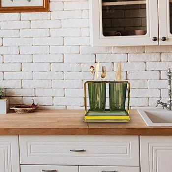 Premium Acrylic Utensil Holder with Metal Frame